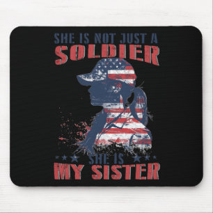 Tapis De Souris Ma sœur est un soldat militaire 4 juillet patrio