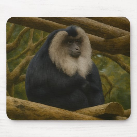 Tapis De Souris Macaque à queue de lion dans le sanctuaire foresti (Devant)