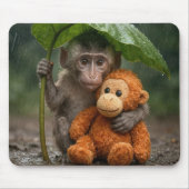Tapis De Souris Macaque Monkey with a Stuffed Orangutan (Devant)