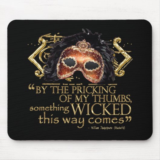 Tapis De Souris Macbeth "quelque chose" citation mauvaise (version (Devant)