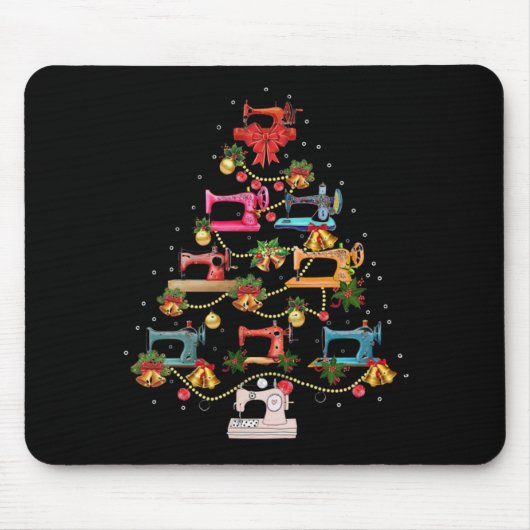 Tapis De Souris Machine à coudre Arbre de Noël (Devant)