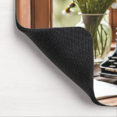 Tapis De Souris Machine à écrire manuelle rétro avec marguerites (Coin)