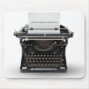 Tapis De Souris machine à écrire vintage avec citation