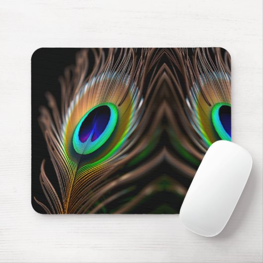 Tapis De Souris Macro hyper-vibrante de Peacock Feather Eye (Avec souris)