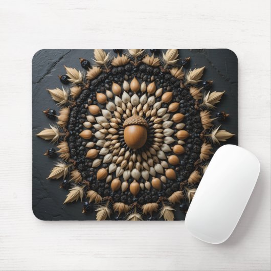 Tapis De Souris Macro Mandala semence (Avec souris)