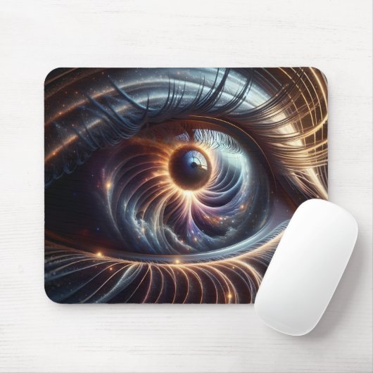 Tapis De Souris Macro Shot of Eye Space Galaxy Digital (Avec souris)