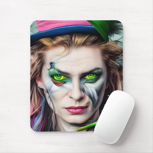 Tapis De Souris Mad AI Généré Hatter Alice Thème (Avec souris)