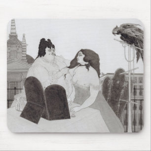 Tapis De Souris Madame à la coiffeuse (encre et lavage)