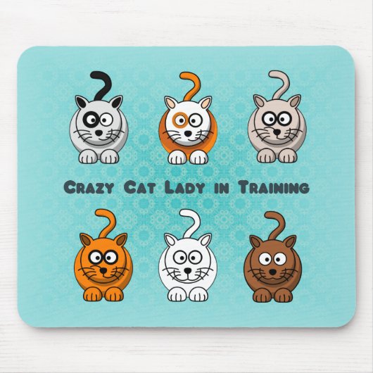 Tapis De Souris Madame folle In Training Mousepad de chat (Devant)