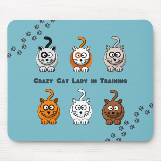 Tapis De Souris Madame folle In Training Mousepad de chat (Devant)