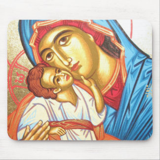 Tapis De Souris Madonna avec de l'or religieux bizantin d'icône de