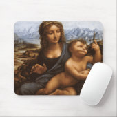 Tapis De Souris Madonna du Yarnwinder par Léonard de Vinci (Avec souris)
