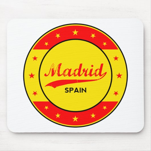 Tapis De Souris Madrid, Espagne, cercle, rouge (Devant)