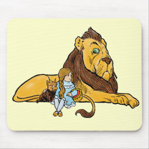 Tapis De Souris Mage de l'Oz vintage, Dorothy et Toto avec Lion