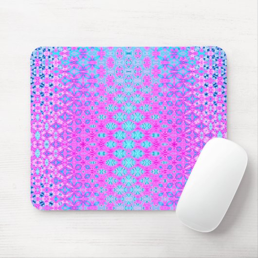 Tapis De Souris Magenta, bleu ciel et géométrie marine (Avec souris)