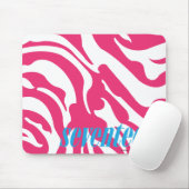 Tapis De Souris Magenta de zèbre (Avec souris)