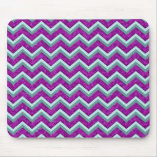 Tapis De Souris Magenta Foil et Turquoise ZigZag Motif