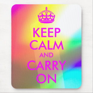 Tapis de souris Magenta Keep Calm et Carry On
