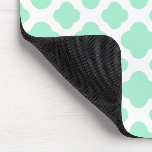 Tapis De Souris Magic Mint et White Quatrefoil Motif (Coin)