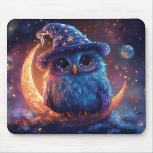 Tapis De Souris Magic Owl Wizard on the Moon : Magical Imaginaire 