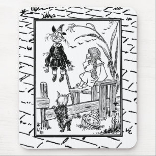 Tapis De Souris Magicien d'Oz vintage, Dorothy et Toto rencontrent