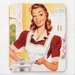 Tapis De Souris Magie de cuisine rétro vintage pour femmes des ann