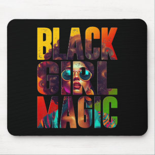 Tapis De Souris Magie de fille noire Afro Reine afro-américaine No