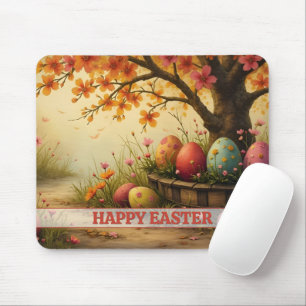 Tapis De Souris Magie de fleurs printanières avec Splendor d'oeufs