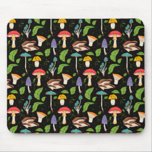 Tapis De Souris Magie de la forêt profonde : Champignons colorés s