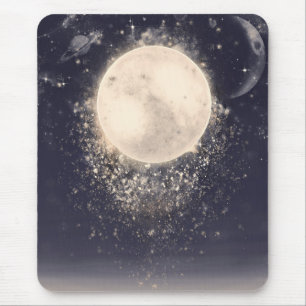 Tapis De Souris Magie de Lune de Rêve Étincelles Cosmiques