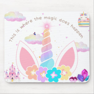 Tapis De Souris Magique Pastel Unicorn Pad souris