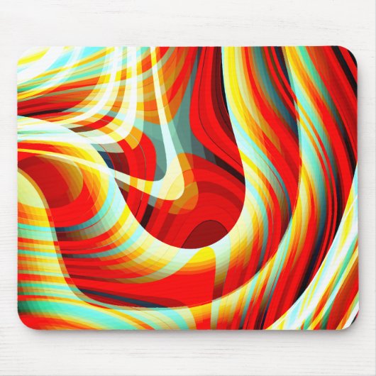 Tapis De Souris Magnifier les traits rouges courbés qui se chevauc (Devant)