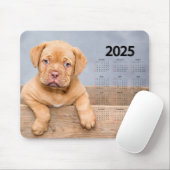Tapis De Souris Magnifique Chiot Brown 2025 Calendrier Chien (Avec souris)