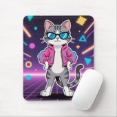 Tapis De Souris Magnifique Cool Retro Gamer Cat (Avec souris)
