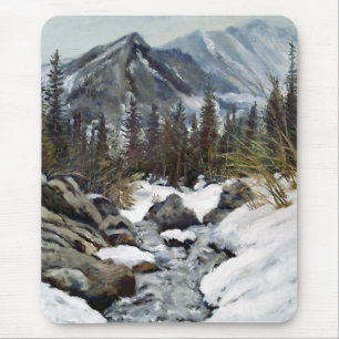 Tapis De Souris Magnifique Estes Park Colorado Ruisseau d'hiver So