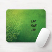 Tapis De Souris Magnifique Mandala vert avec devis (Avec souris)