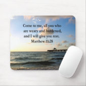 TAPIS DE SOURIS MAGNIFIQUE MATTHEW 11:28 SCRIPTURE VERSE (Avec souris)