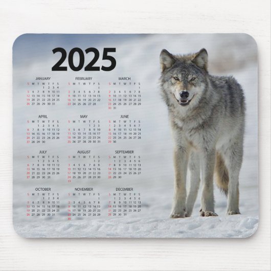 Tapis De Souris Magnifique Wolf en bois 2025 Calendrier (Devant)