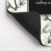 Tapis De Souris Magnolia Botanique Élégante Noire et Hors Blanc (Coin)
