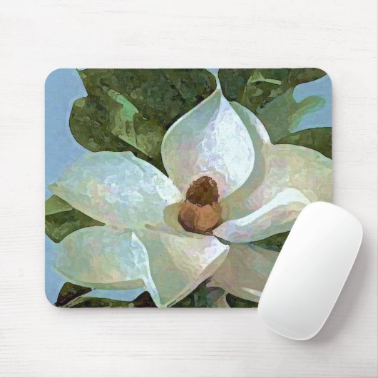 Tapis De Souris Magnolia en fleurs blanches (Avec souris)