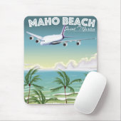 Tapis De Souris Maho Beach Saint Martin affiche (Avec souris)