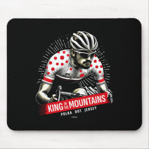 Tapis De Souris Maillot à pois de roi de la montagne Cyclisme Cli