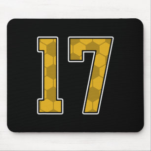 Tapis De Souris Maillot de joueur de football or motif numéro 17 u