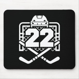 Tapis De Souris Maillot numéro 22 de hockey drôle de joueur de hoc