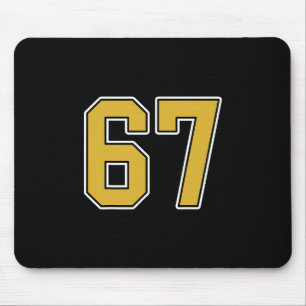 Tapis De Souris Maillot Unifo Old Gold Noir Blanc Sports Numéro 67