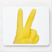 Tapis De Souris Main dans le gant de latex jaune (Devant)