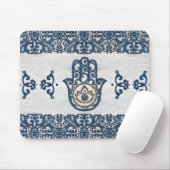 Tapis De Souris Main de Hamsa - main de bois de bleu de Fatima (Avec souris)