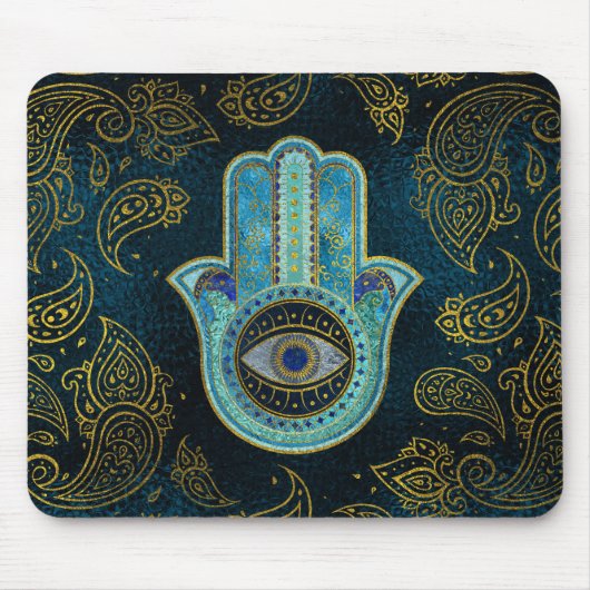 Tapis De Souris Main décorative de Hamsa avec l'arrière - plan de (Devant)