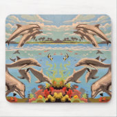 Tapis De Souris Main Painted by Number | Dolphins | (Devant)