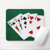 Tapis De Souris Mains de poker - Deux paires - roi, neuf (Avec souris)